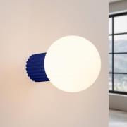 Wandlamp ORBI, ultramarijnblauw, glas/metaal, Ø 12 cm, IP44, G9