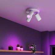 Calex Smart plafondspot, wit, Ø 21 cm, 3-lamps, GU10-LED RGBW