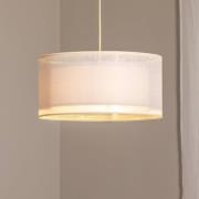 Duo Den Light hanglamp, crème, Ø 50 cm, linnen, PVC