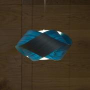LZF hanglamp Nut, blauw/nikkelkleurig, lengte 42 cm, hout
