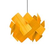 LZF hanglamp Escape, geel/nikkelkleurig, Ø 30 cm, hout