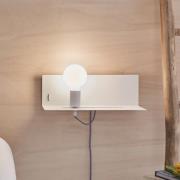 Paulmann wandlamp Devara, wit, 40 cm E27 USB-poort