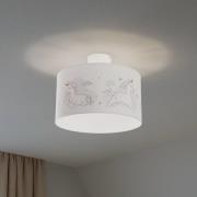 Hanglamp Mila, Ø 35 cm, stof, eenhoorns, E27