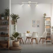 Plafondspot Tapp, wit, lengte 48 cm, 3-lamps, metaal, GU10