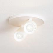 Arcchio spot Brinja, wit, rond, Ø 7 cm, 2-lamps, GU10