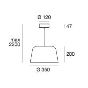LED hanglamp Delfi_P, wit, Ø 35 cm, metaal