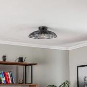 Lindby plafondlamp Thorian, zwart, ijzer, Ø 40 cm, E27