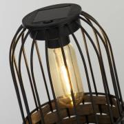 Solar LED terraslamp Tahoa, 26 cm, grijs, rotan, IP44