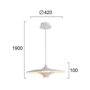 LED hanglamp Rene, wit, Ø 42 cm, metaal