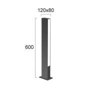 LED sokkellamp Lir, hoogte 60 cm, donkergrijs metaal, 2-lamps.