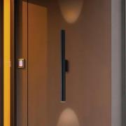 LED buiten wandlamp City, hoogte 60 cm, zwart, metaal