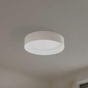 LED plafondlamp Plafond, crème, stof, Ø 45 cm, dimbaar in 3 stappen