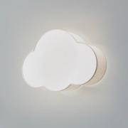 Wandlamp Cloud, beige, 43 cm breed, textiel, wolk, E27