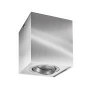 Plafondspot Bengala hoekig, zilver, aluminium, GU10, zwenkbaar