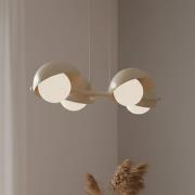 Hanglamp Boom 4, beige, glas/staal, lengte 60 cm
