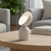 Tafellamp Boto LN1, beige, staal/glas, hoogte 31 cm, G9