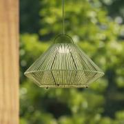 Lindby LED-zonnelamp Austas, groen, Ø 50 cm, USB, IP54