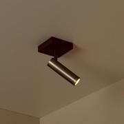 Plafondspot Grado, lengte 10 cm, grijs, metaal