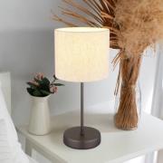 Tafellamp Thea, crème/matzwart, linnen, hoogte 37 cm