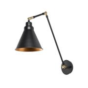 Wandlamp Berceste 7956, zwart/goud, hoogte 56 cm