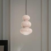 Hanglamp Oman, glanzend grijs, glas, Ø 14 cm