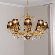 Kroonluchter Karen 8-lamps goud/zwart