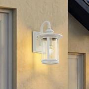 Lindby buitenwandlamp Zayn, wit, glas, hoogte 33 cm, IP23