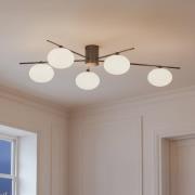 Lindby Valisa plafondlamp, zwart, 5-lamps