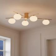 Lindby Valisa plafondlamp, goud, 5-lamps