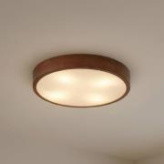 Lindby plafondlamp Tanju, Ø 50 cm, walnotenhout, 4-lamps, E27
