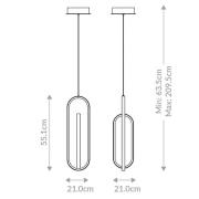 LED hanglamp DENMARK, matzwart, Ø 21 cm, metaal