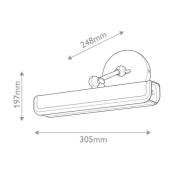 LED wandlamp VALISE, zwart/oud messing, 31 cm kunstleer