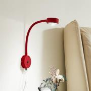 Lindby wandlamp Jyla, rood, GX53, flexibele arm, stekker