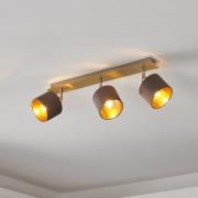 Plafondlamp Valbiano Cappuccino/Gold drie lampjes
