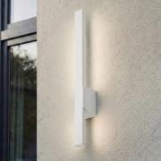 Lindby LED buiten wandlamp Sakari, wit, aluminium, hoogte 50 cm