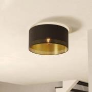 Plafondlamp Esteperra met stansing zwart/goud
