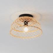 Plafondlamp Ausnby met houtvlechtwerk, natuur