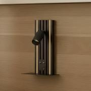 Lucande LED wandlamp Tiron, hoogte 35 cm, eikenhout, USB