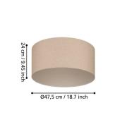 Plafondlamp Feniglia met linnen kap naturel