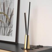 LED tafellamp Panagria, zwart met houten detail