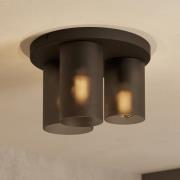 Colomera plafondlamp, zwart/grijs, 3-lamps.