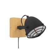 Plafondspot Gatebeck, hout/zwart