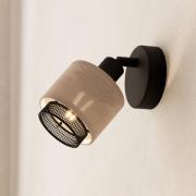 Rosley wandspot, zwart/naturel, linnen