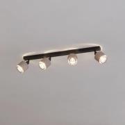 Rosley plafondspot, lengte 75 cm, zwart/natuur, 4-lamps,