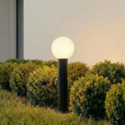 Lindby sokkellamp Dangan, zwart/wit, hoogte 60 cm, glas