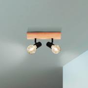 Plafondlamp Townshend 3 van hout, 2-lamps