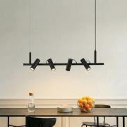 Lucande hanglamp Lysias, zwart, metaal, lengte 120cm