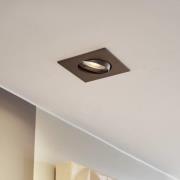 PRIOS inbouwlamp Fibur, mat brons, 9 cm, GU10, 10 stuks