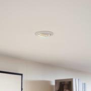 PRIOS plafond inbouwlamp Fibur, wit, zink, Ø 8,2 cm, set van 3