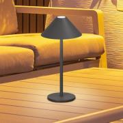 LED tafellamp Prato, zandgrijs, hoogte 25 cm Metaal, IP54